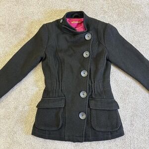Y2K Skunkfunk Women's Black Fitted Jacket Pink Liner Retro Style